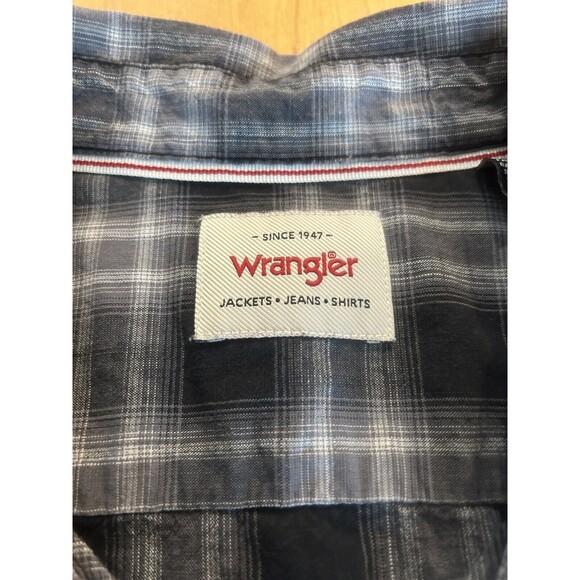 Wrangler Mens Western Shirt. Pearl Snap. Black/White Plaid. Long Sleeve. 2XL - Picture 5 of 9